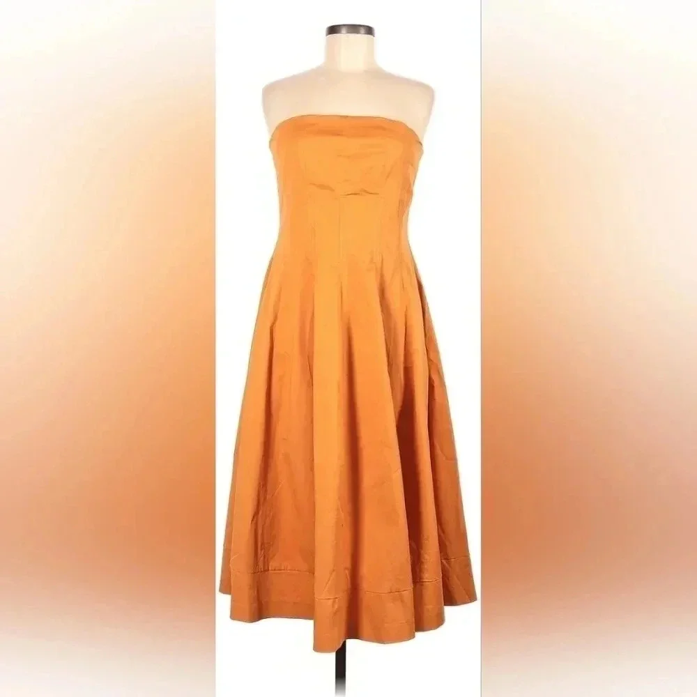 Eva Mendes by NY&Company, Size 12, Orange Strapless Dress - Picture 9 of 10
